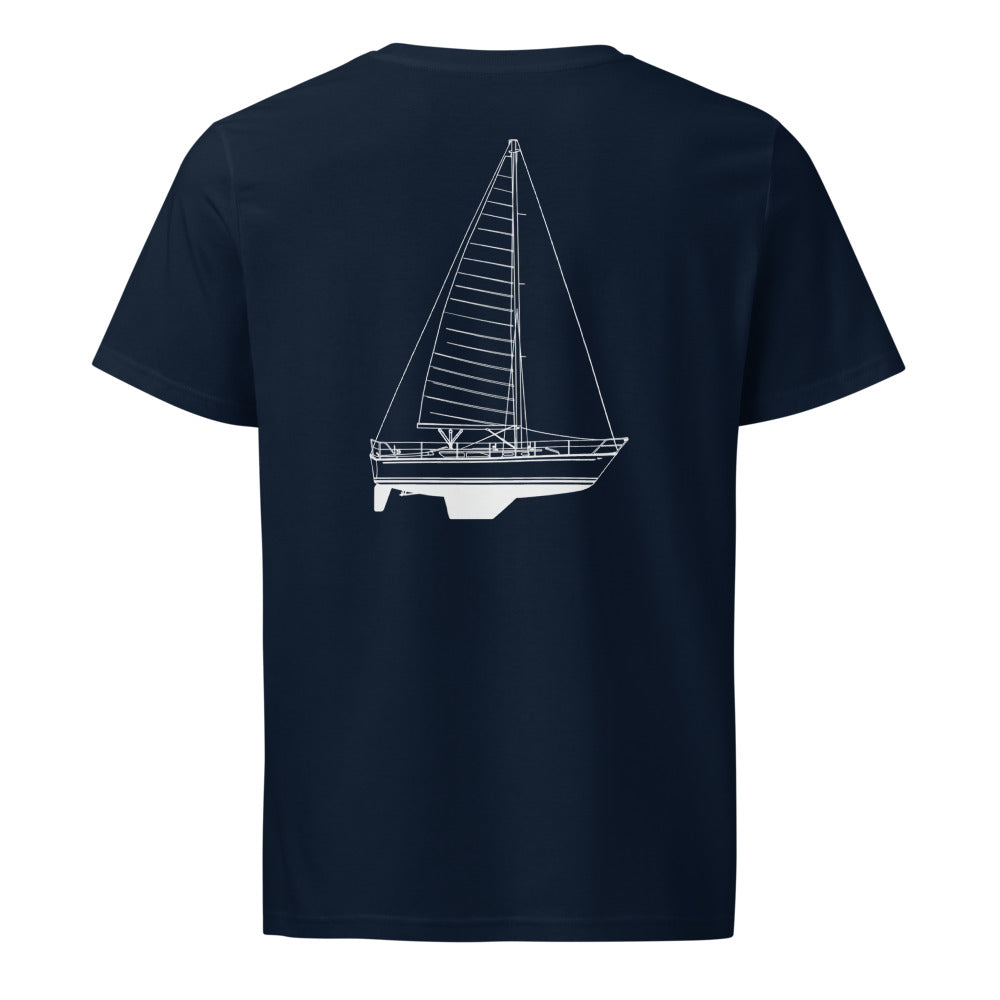 Gulfstar 36 sailboat shirt in French Navy - back design