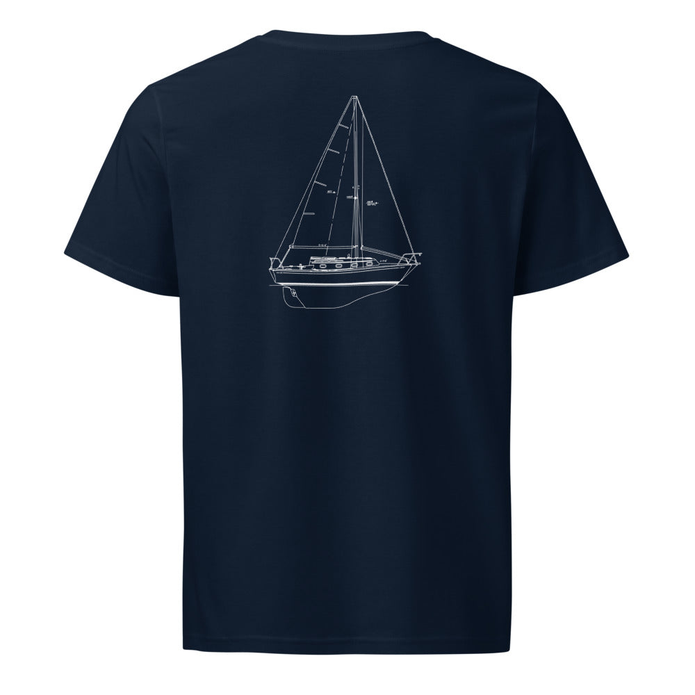 Cape Dory Intrepid 28 sailboat shirt in French Navy - back design