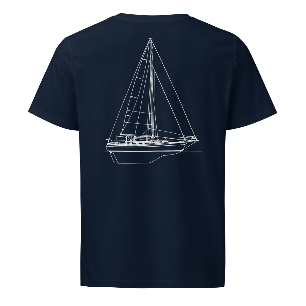 Baba 40 sailboat shirt in French Navy - back design