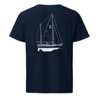 Endeavour 43 sailboat shirt in French Navy - back design