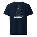 Sabre 38 sailboat shirt in French Navy - back design