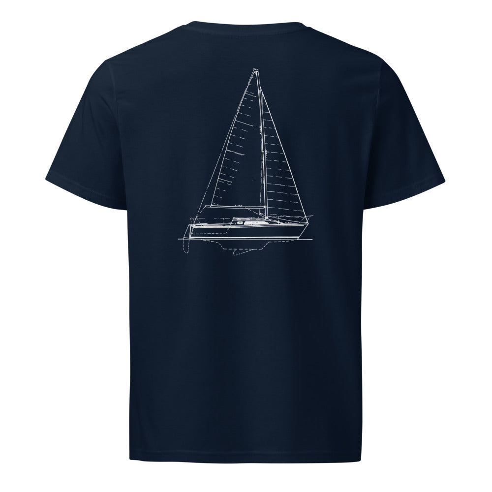 Precision 23 sailboat shirt in French Navy - back design