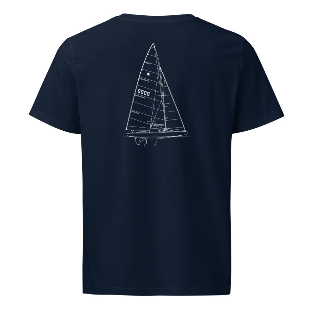 Star sailboat shirt in French Navy - back design