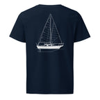 Bayfield 25 sailboat shirt in French Navy - back design