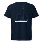 Hallberg-Rassy Mistress 32 sailboat shirt in French Navy - back design