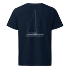 Hallberg-Rassy 44 MK II sailboat shirt in French Navy - back design