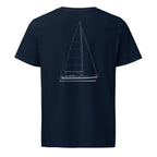 Hallberg-Rassy 342 sailboat shirt in French Navy - back design