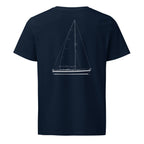 Hallberg-Rassy 45 sailboat shirt in French Navy - back design