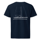 Hallberg-Rassy 310 sailboat shirt in French Navy - back design