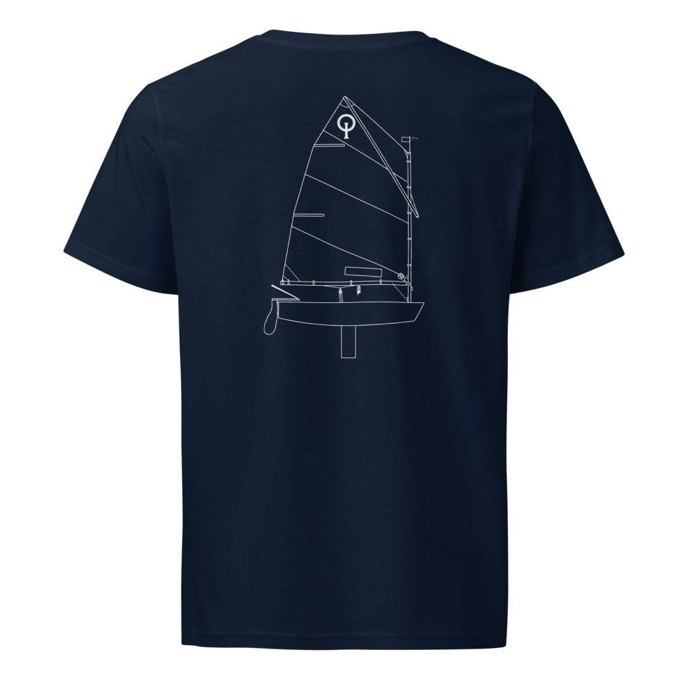 Optimist sailboat shirt in French Navy - back design
