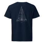 Jeanneau Sun Odyssey 490 sailboat shirt in French Navy - back design