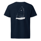 Com-pac Sun Cat sailboat shirt in French Navy - back design