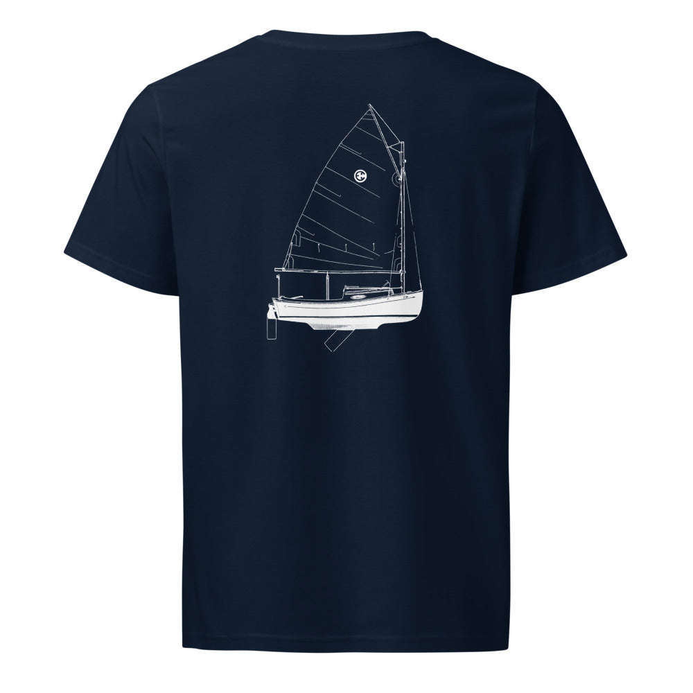 Com-pac Sun Cat sailboat shirt in French Navy - back design
