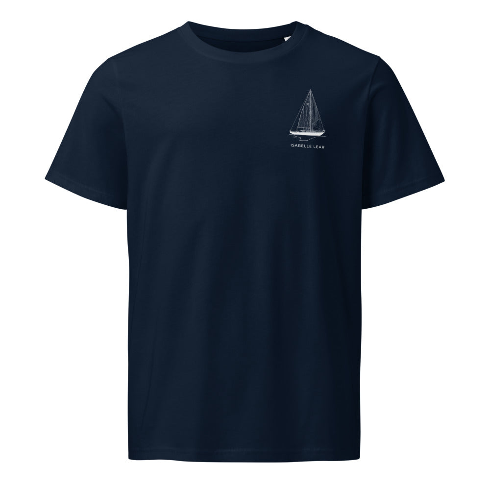Tyler Boat Ohlson 38 sailboat shirt in French Navy - front design