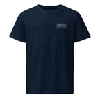 Hallberg - Rassy 43 sailboat shirt in French Navy - front design