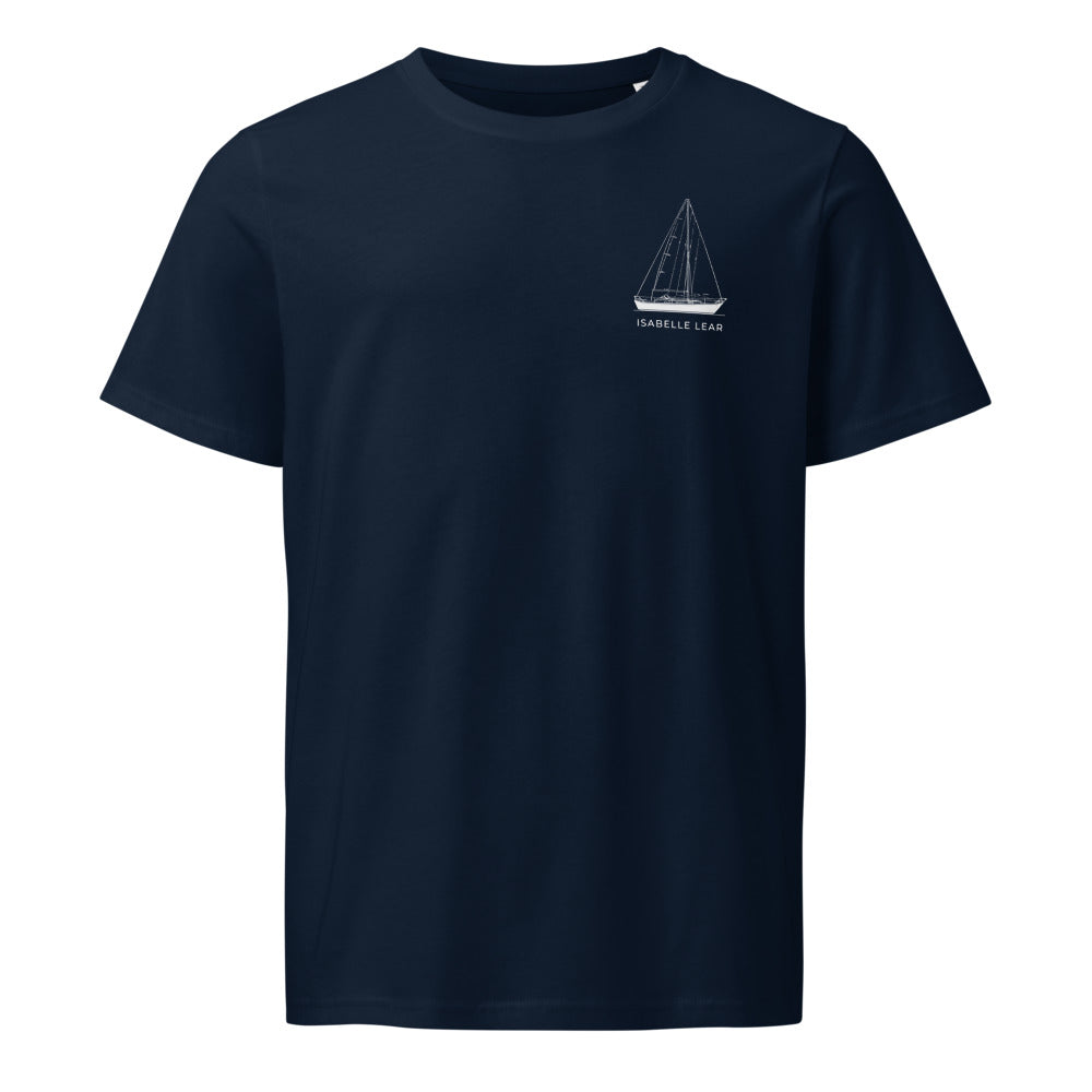 Hallberg-Rassy Monsun 31 sailboat shirt in French Navy - front design