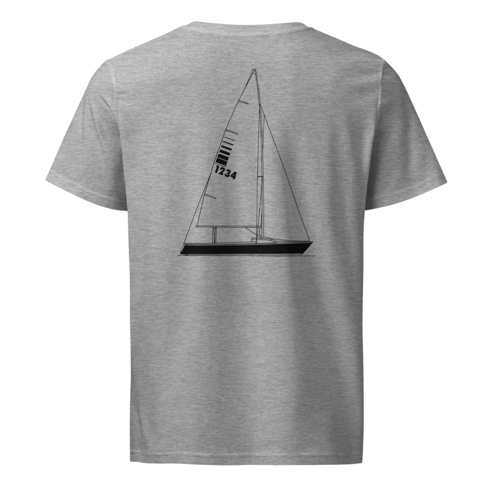 Sonar 23 sailboat shirt in Heather Grey - back design