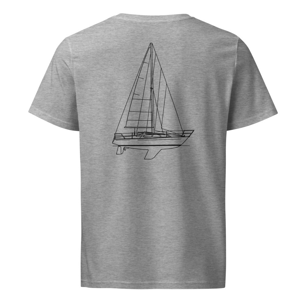 Spencer 1330 sailboat shirt in Heather Grey - back design