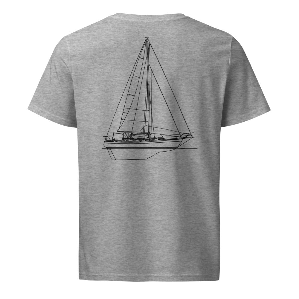 Baba 40 sailboat shirt in Heather Grey - back design