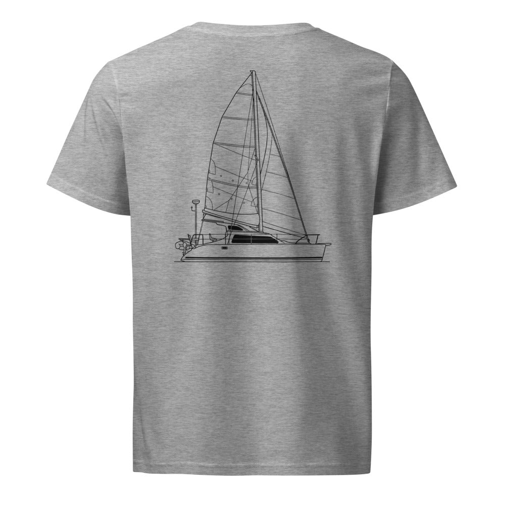 TomCat 970S sailboat shirt in Heather Grey - back design