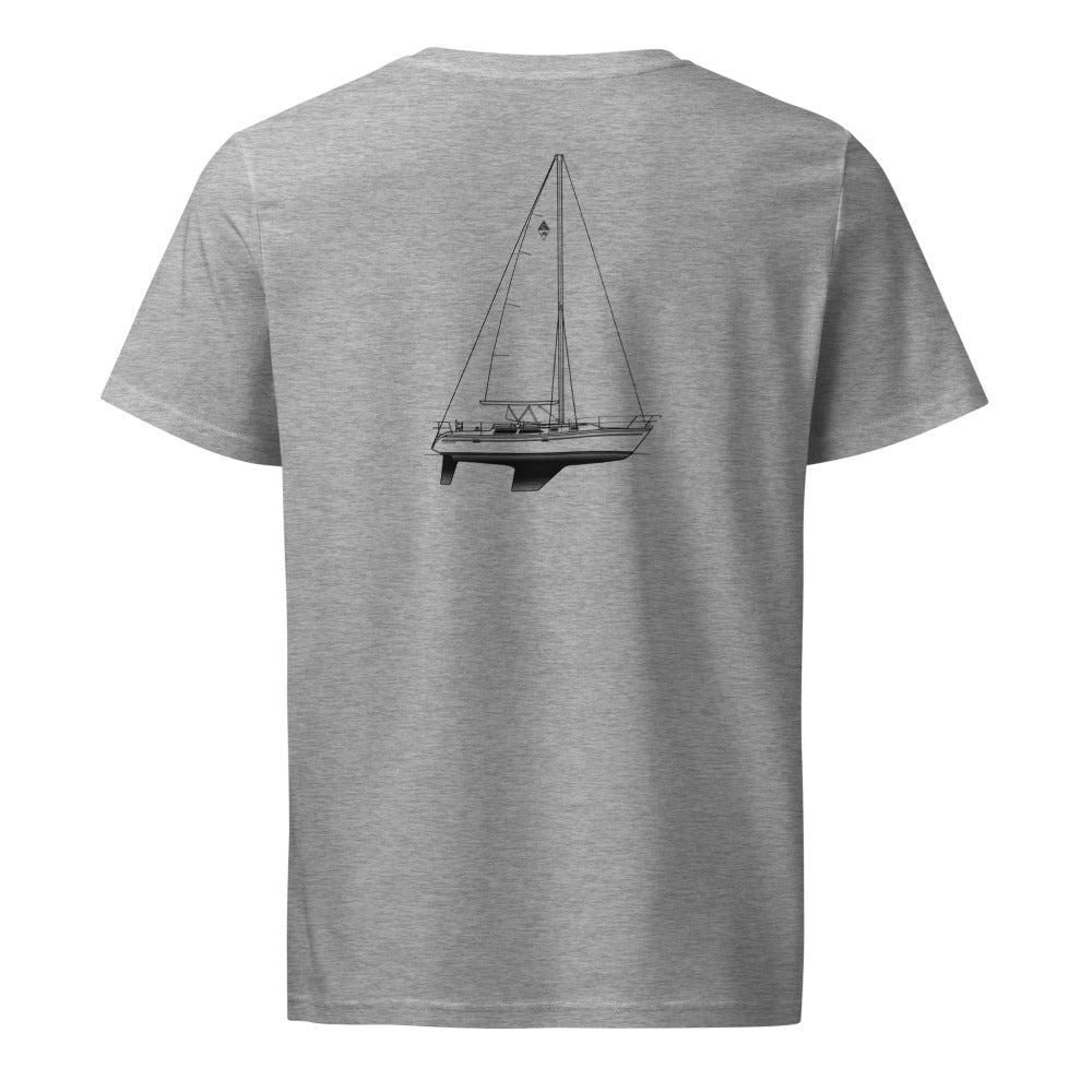 Catalina 36 MK II sailboat shirt in Heather Grey - back design