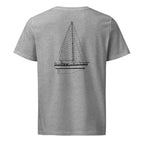 Freya 39 sailboat shirt in Heather Grey - back design