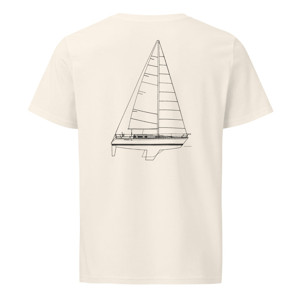 Beneteau First 405 sailboat shirt in Natural - back design