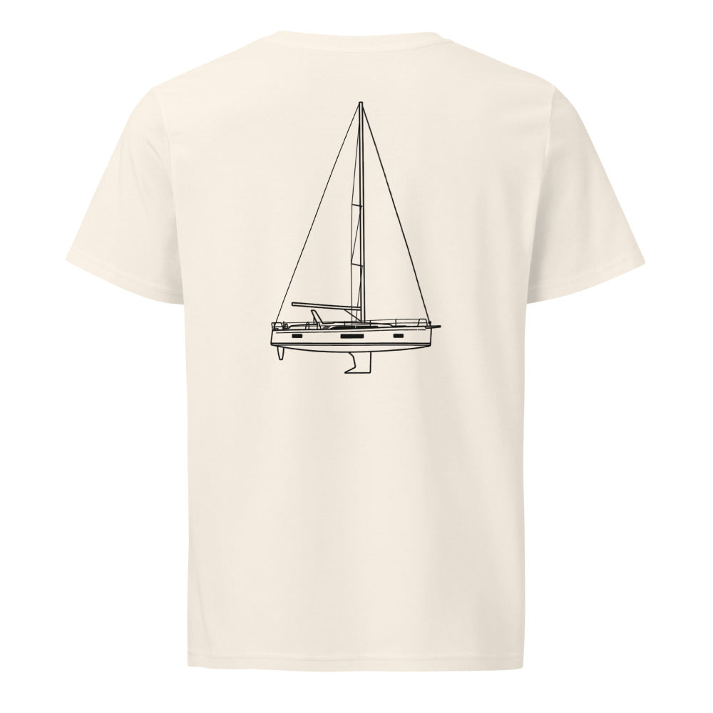 Beneteau Oceanis 47 sailboat shirt in Natural - back design