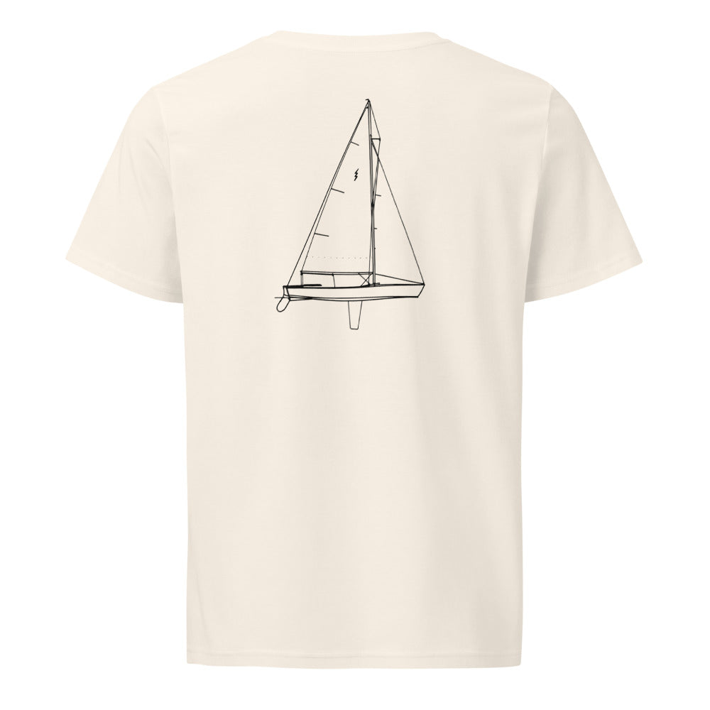 Allen Boat Lightning sailboat shirt in Natural - back design