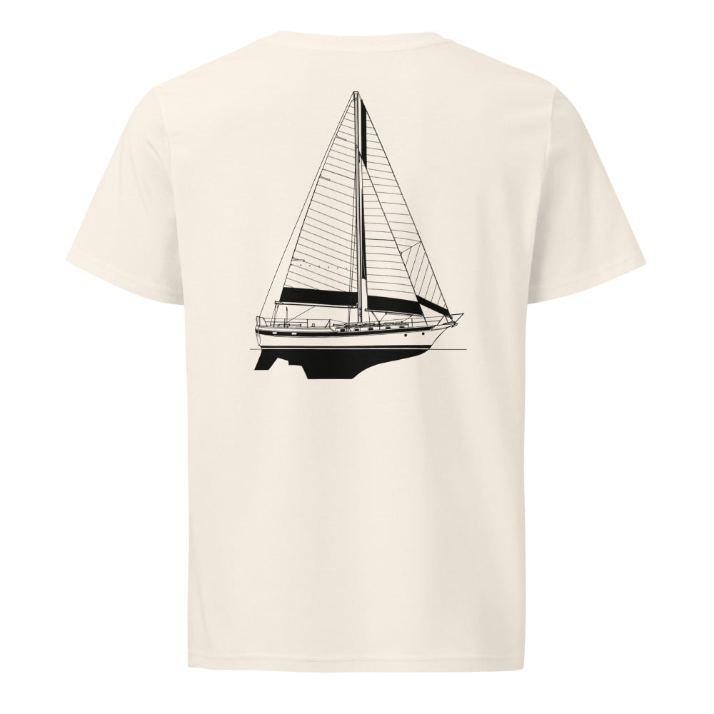 CSY 44 Center Cockpit sailboat shirt in Natural - back design