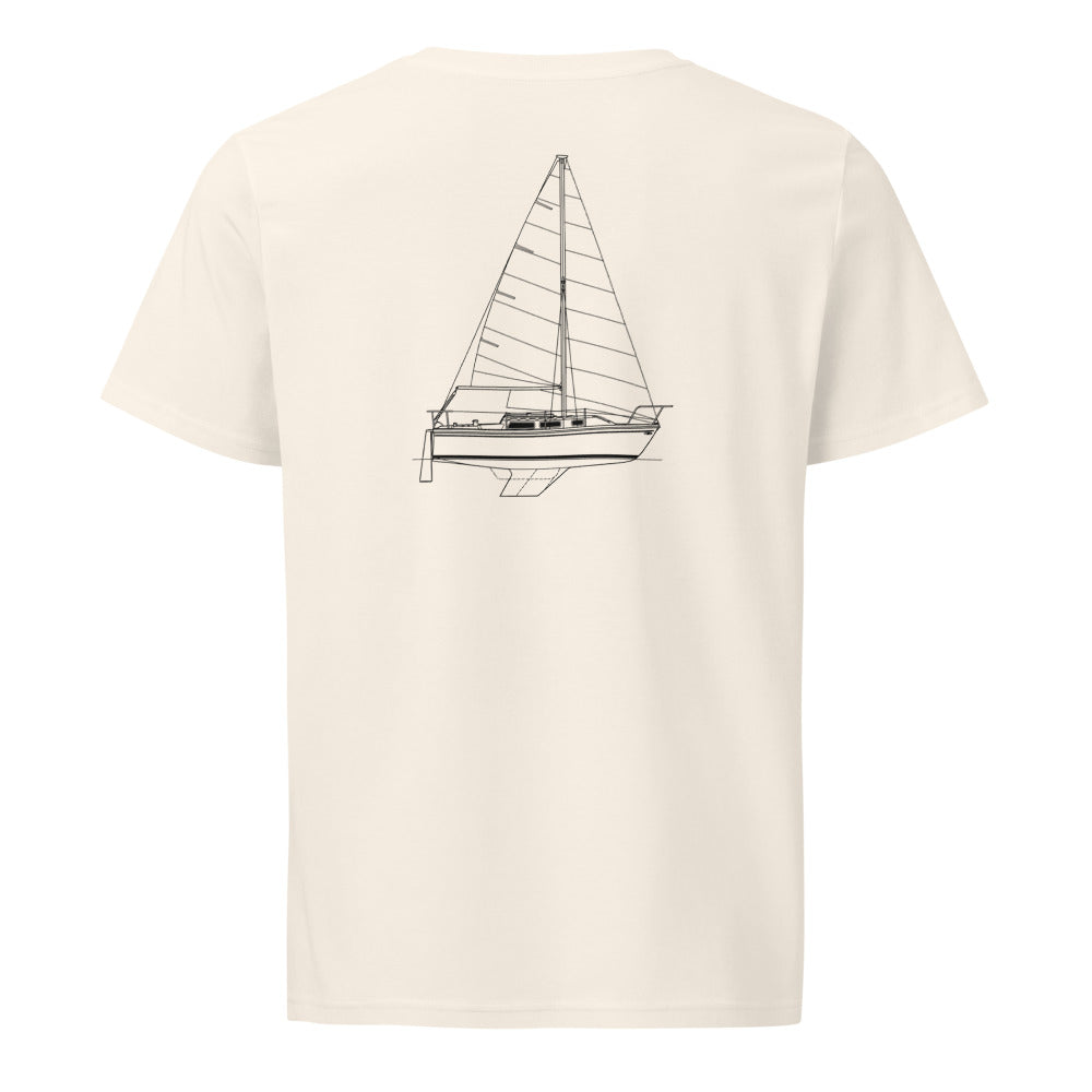 Catalina 25 sailboat shirt in Natural - back design