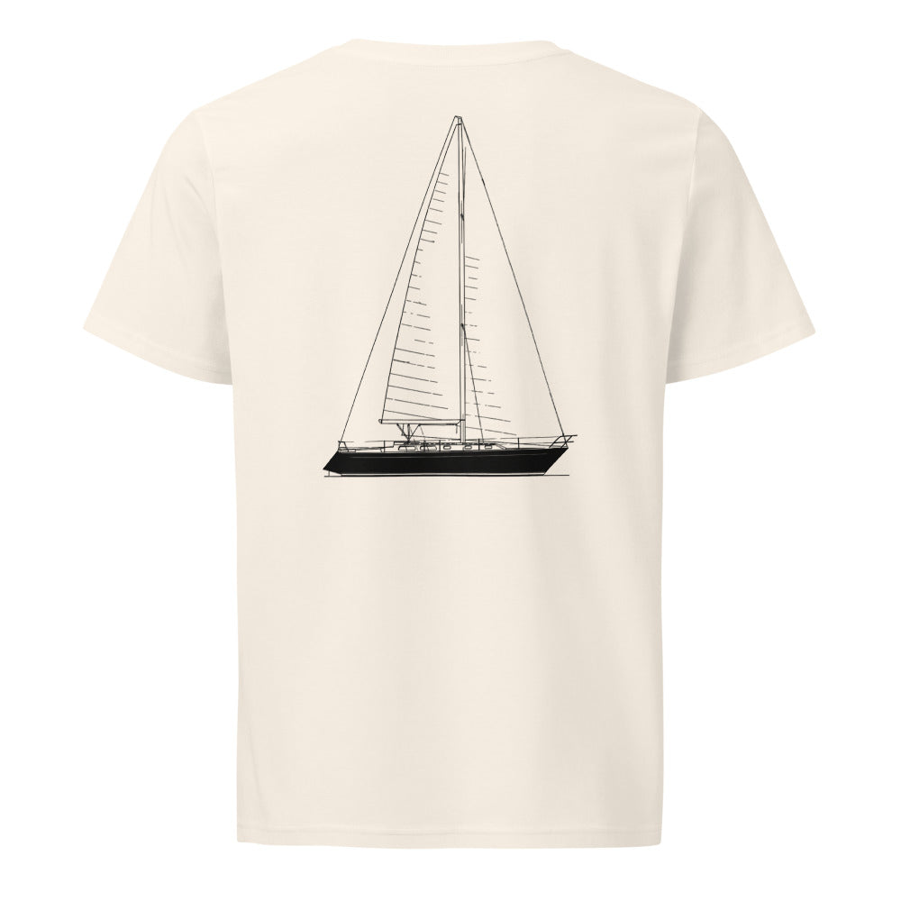 Peterson Islander 40 sailboat shirt in Natural - back design