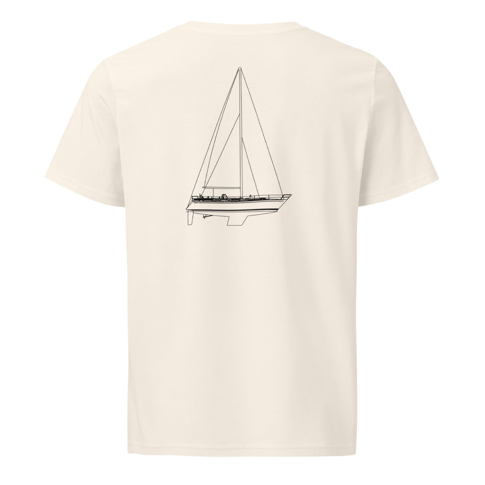 Nautor Swan 391 sailboat shirt in Natural - back design