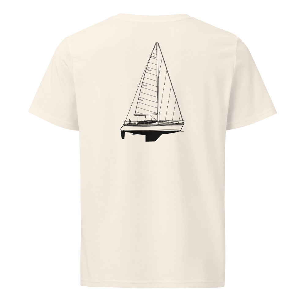 Beneteau Oceanis 350 sailboat shirt in Natural - back design