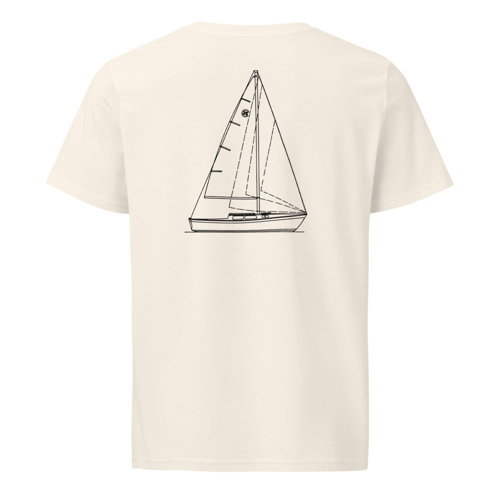 Cal 25 sailboat shirt in Natural - back design