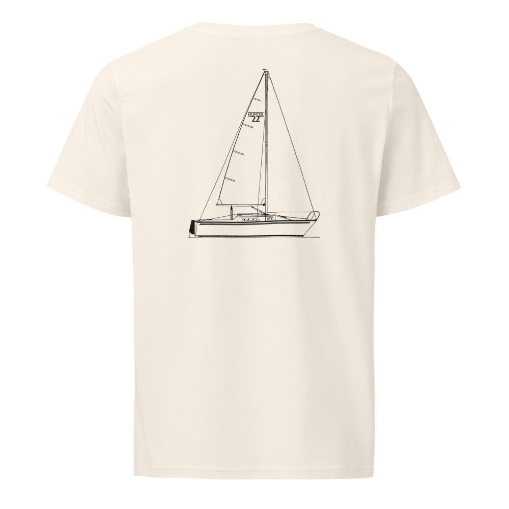 Hunter 22 sailboat shirt in Natural - back design
