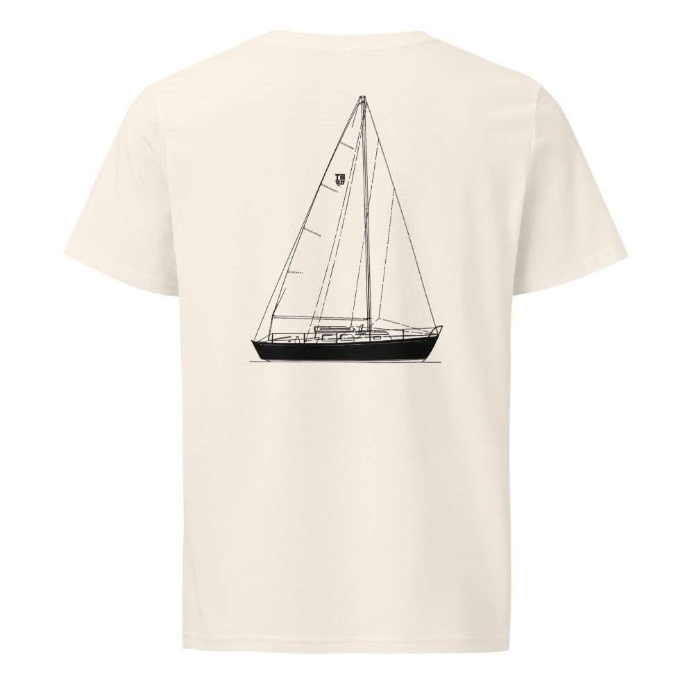 Tartan 27 sailboat shirt in Natural - back design