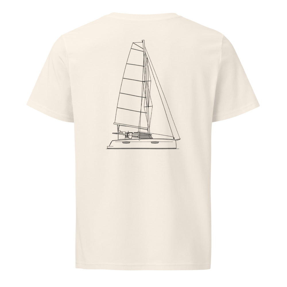 Fountaine Pajot Saona 47 sailboat shirt in Natural - back design