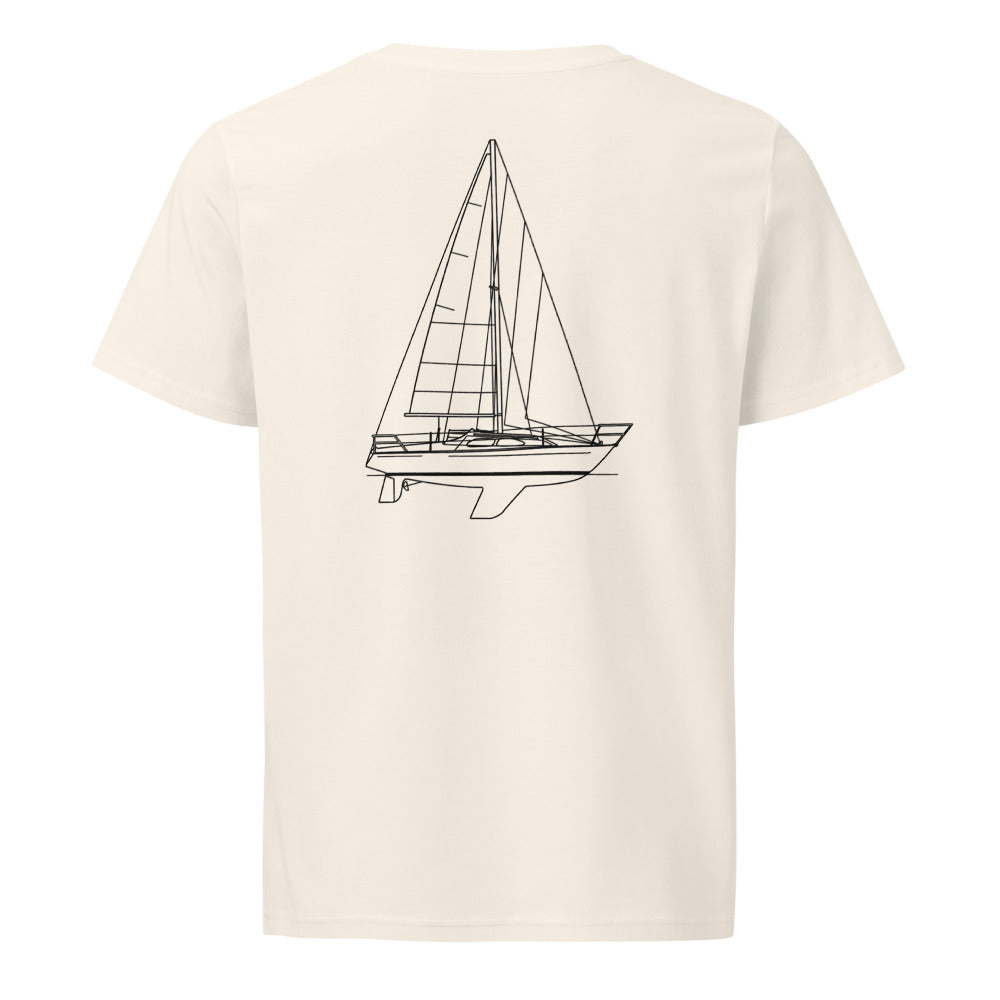 Spencer 30 sailboat shirt in Natural - back design