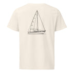 Cal 28 sailboat shirt in Natural - back design