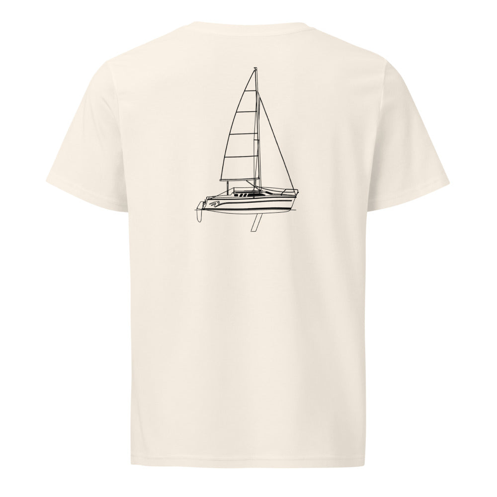 Hunter 26 sailboat shirt in Natural - back design
