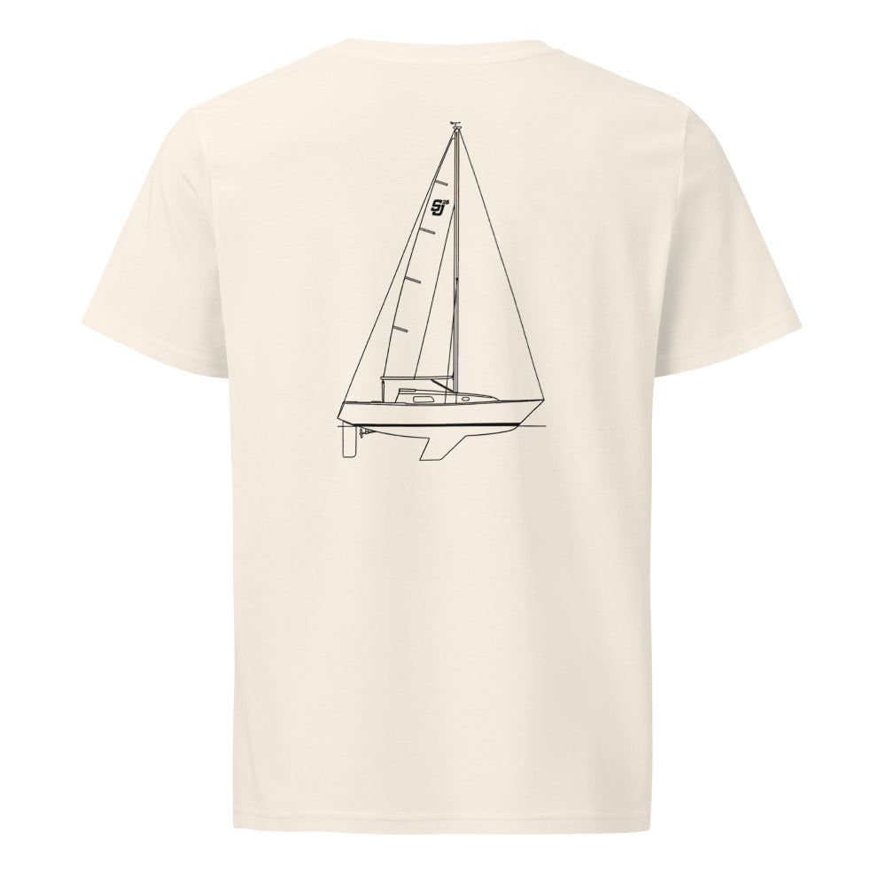 San Juan 28 sailboat shirt in Natural - back design