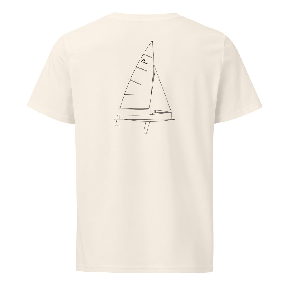 Ovington Boats Albacore sailboat shirt in Natural - back design