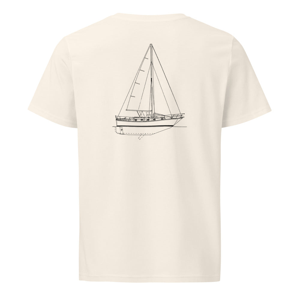 Island Packet 35 sailboat shirt in Natural - back design