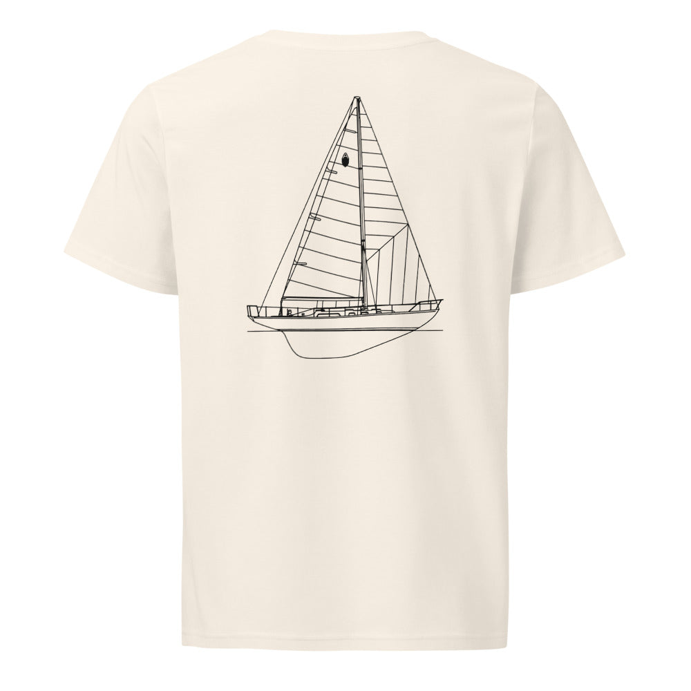 Hallberg-Rassy 44 sailboat shirt in Natural - back design