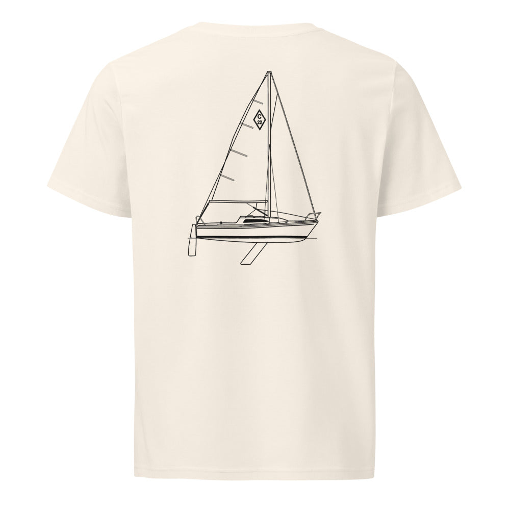Catalina 22 Sport sailboat shirt in Natural - back design