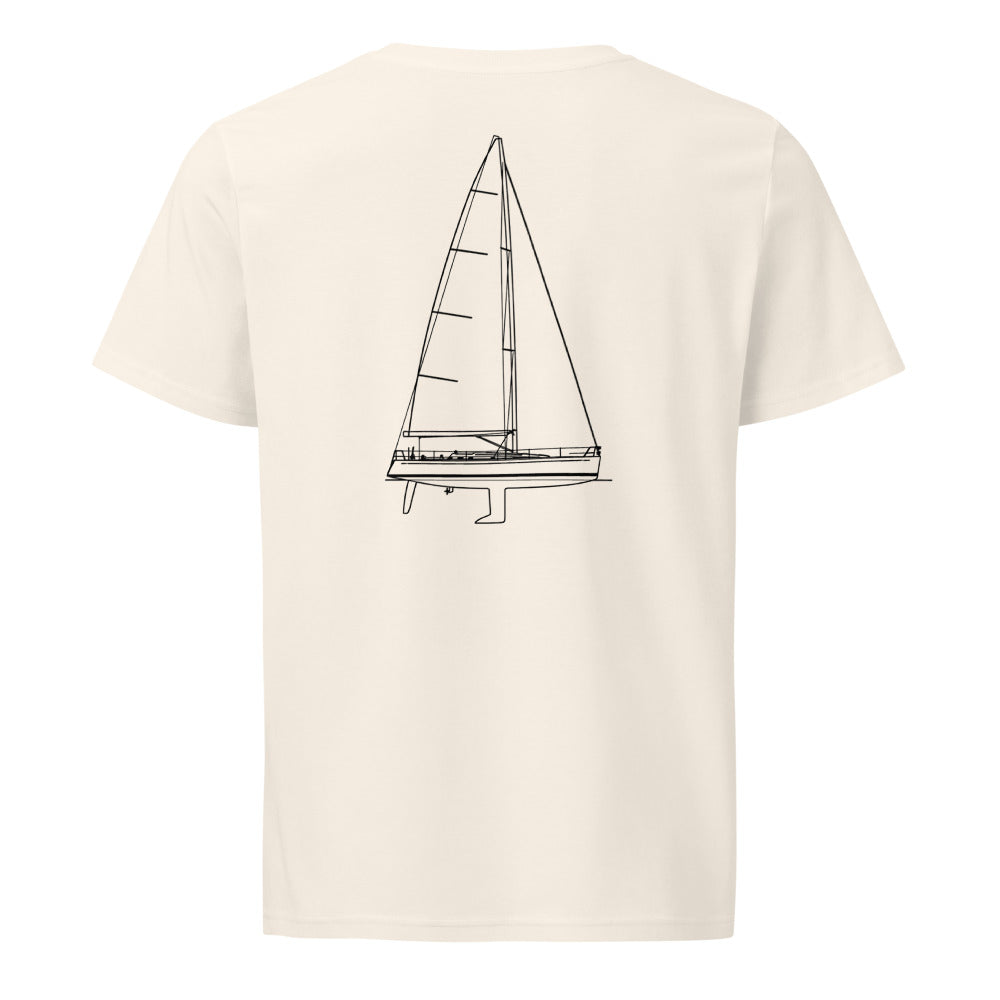 Nautor Swan 45 sailboat shirt in Natural - back design