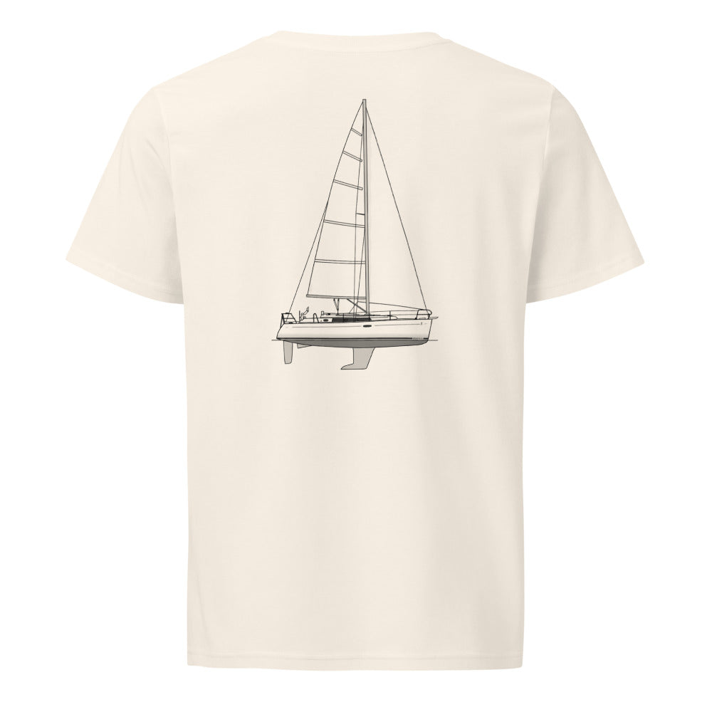 Beneteau Oceanis 34 sailboat shirt in Natural - back design