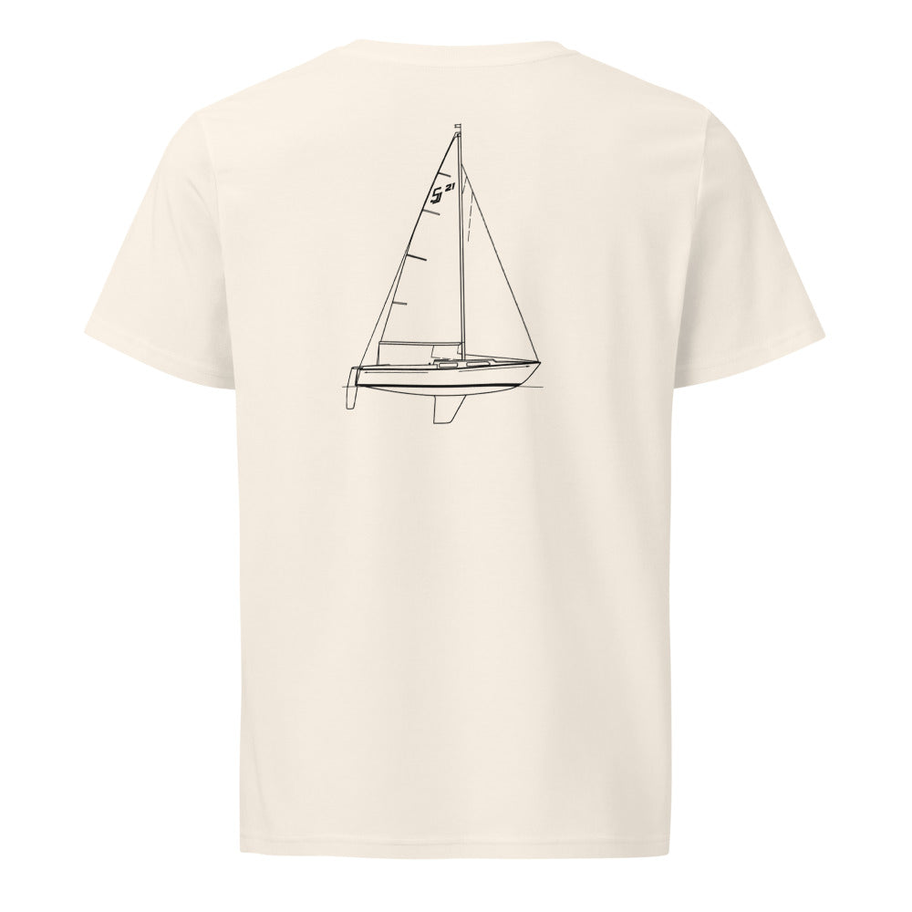 Clark San Juan 21 sailboat shirt in Natural - back design