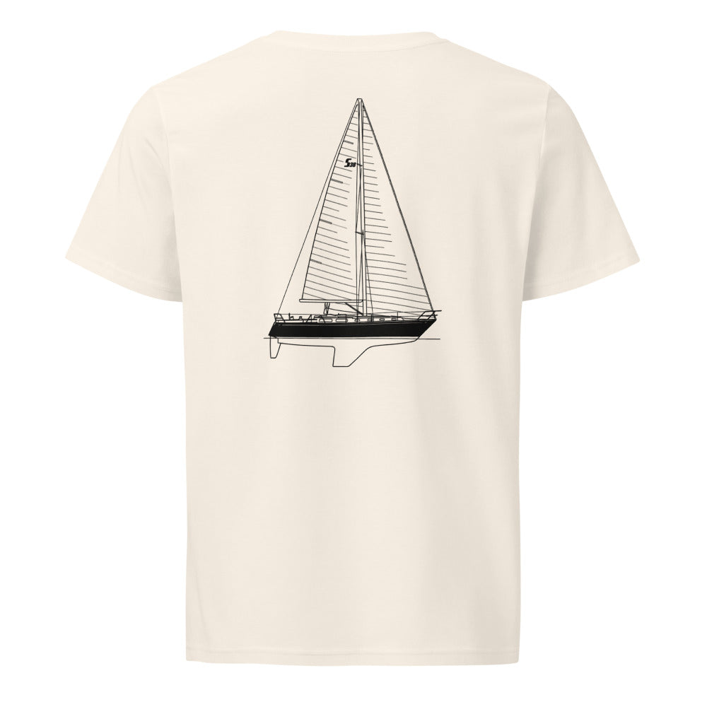 Sabre 38 sailboat shirt in Natural - back design